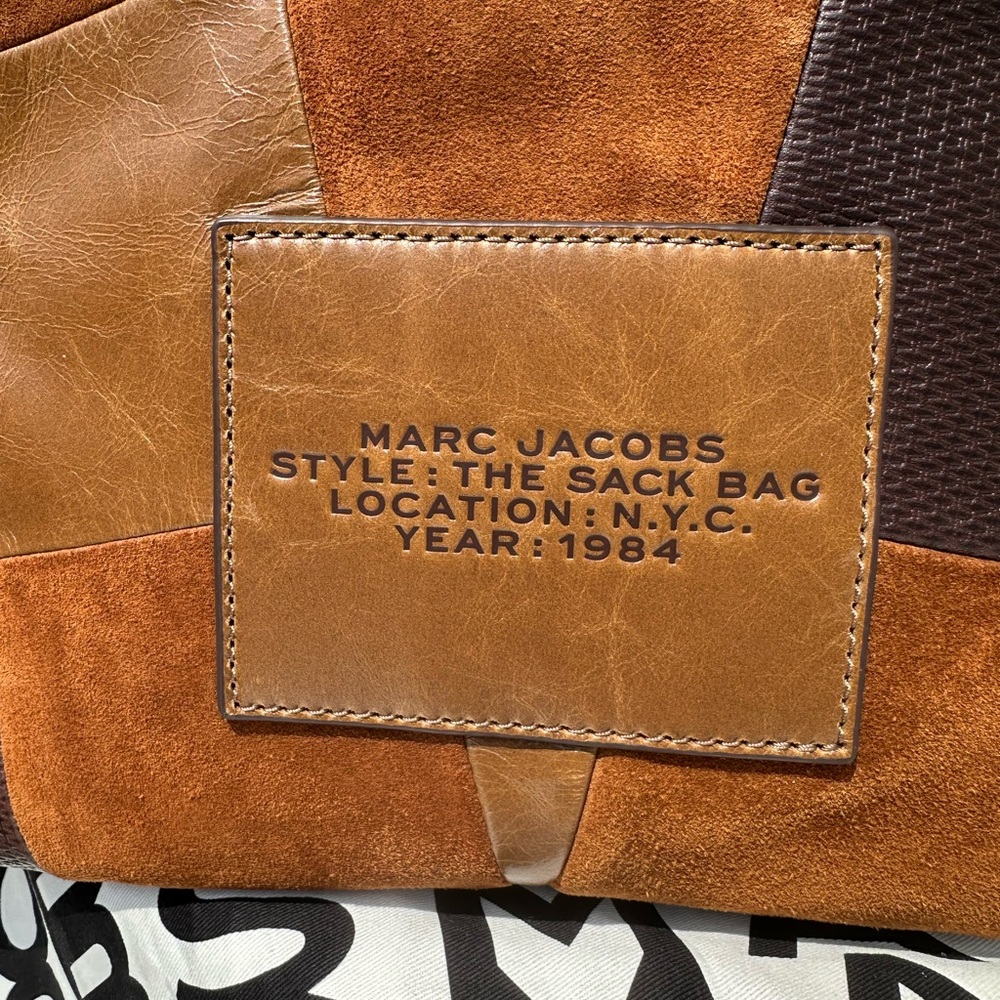 Marc Jacobs Patchwork Suede & Leather Hobo in Brown and Tan NWT - Picture 5 of 9